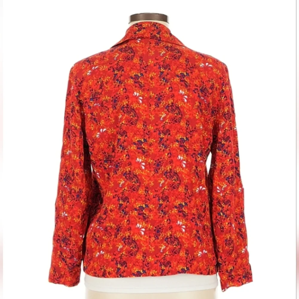 VILA Clothes Red Floral Blazer Jacket EU 38 / US 8 - Picture 4 of 11